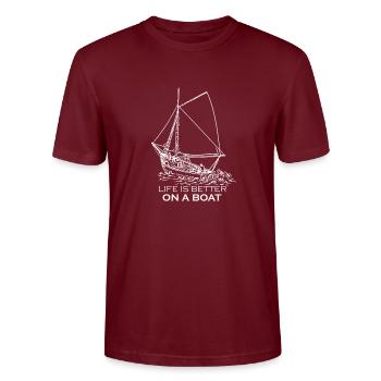 Navigation Voile - T-shirt bio CRAFTER Stanley Stella Unisexe - bordeaux - Devant - Alina (178cm) & Michal (187cm)