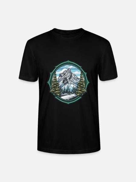 Alps Ski Mountains - Stanley/Stella CRAFTER Unisex Organic T-Shirt - black