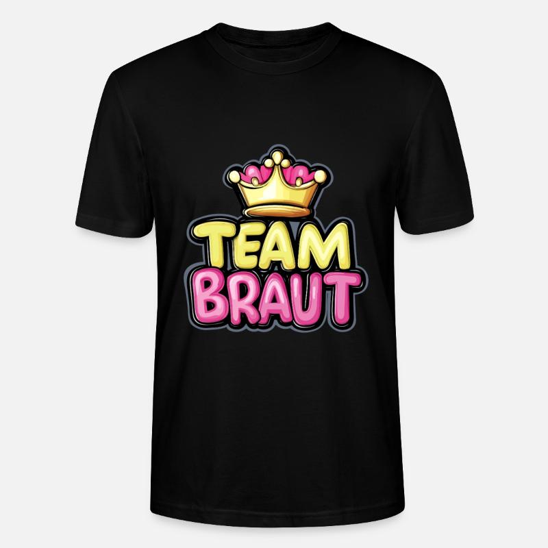 Team Braut Krone - Stanley/Stella Unisex Bio-T-Shirt CRAFTER - Schwarz