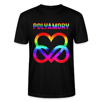 Polyamour Herz LGBTQ Infinity Heart LGBT - T-shirt bio CRAFTER Stanley Stella Unisexe - noir - Devant - Alina (178cm) & Michal (187cm)