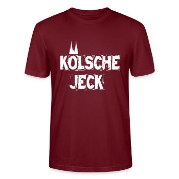 Kölsche Jeck Carnival Cathédrale de Cologne - T-shirt bio CRAFTER Stanley Stella Unisexe - bordeaux - Devant - Alina (178cm) & Michal (187cm)