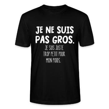 je ne suis pas gros - T-shirt bio CRAFTER Stanley Stella Unisexe - noir - Devant - Alina (178cm) & Michal (187cm)