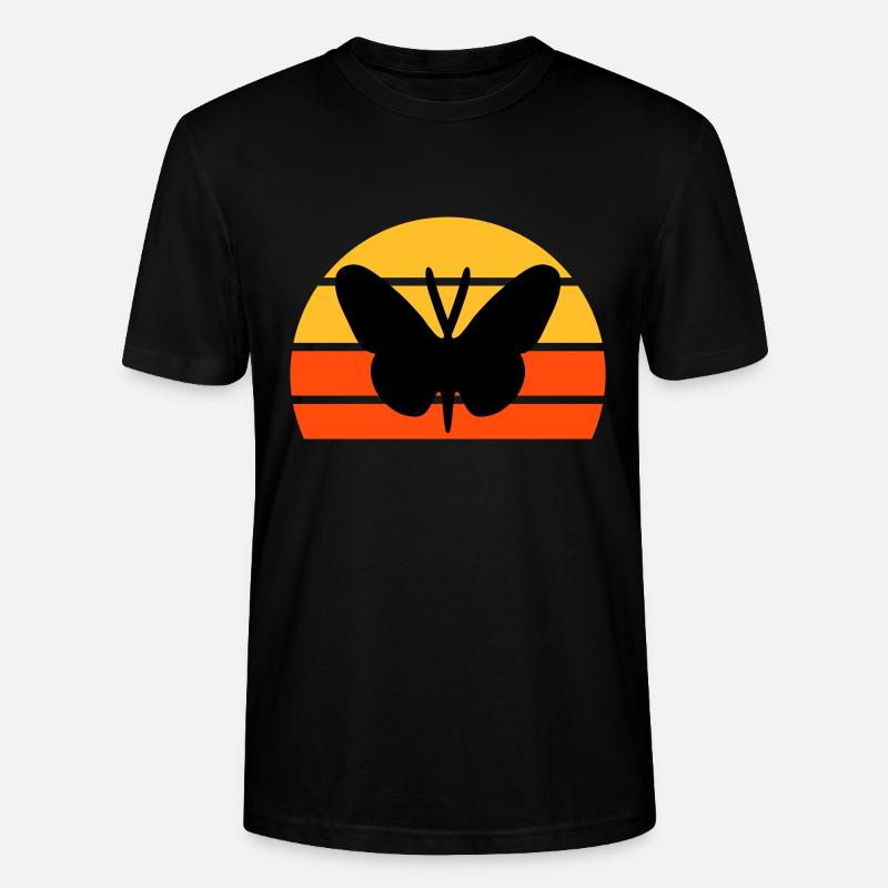 Papillon devant un demi-soleil - T-shirt bio CRAFTER Stanley Stella Unisexe - noir