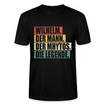 Vorname Wilhelm Der Mann Der Mythos Die Legende - Stanley/Stella Unisex Bio-T-Shirt CRAFTER - Schwarz - Vorne - Alina (178cm) & Michal (187cm)