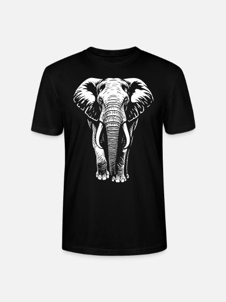 Elefant - Großwild, Stoßzahn, Elfenbein - Stanley/Stella Unisex Bio-T-Shirt CRAFTER - Schwarz