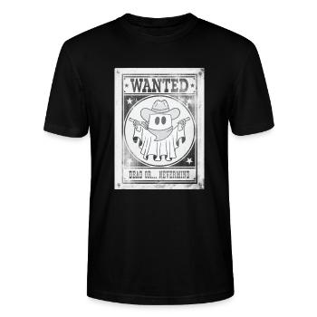 Halloween / Fantôme hors-la-loi - T-shirt bio CRAFTER Stanley Stella Unisexe - noir - Devant - Alina (178cm) & Michal (187cm)