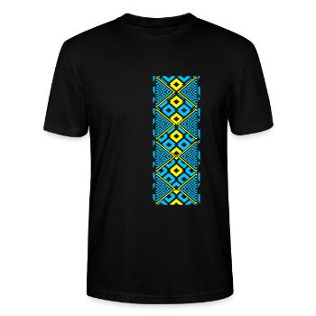 Ukraine Vychivanka - T-shirt bio CRAFTER Stanley Stella Unisexe - noir - Devant - Alina (178cm) & Michal (187cm)