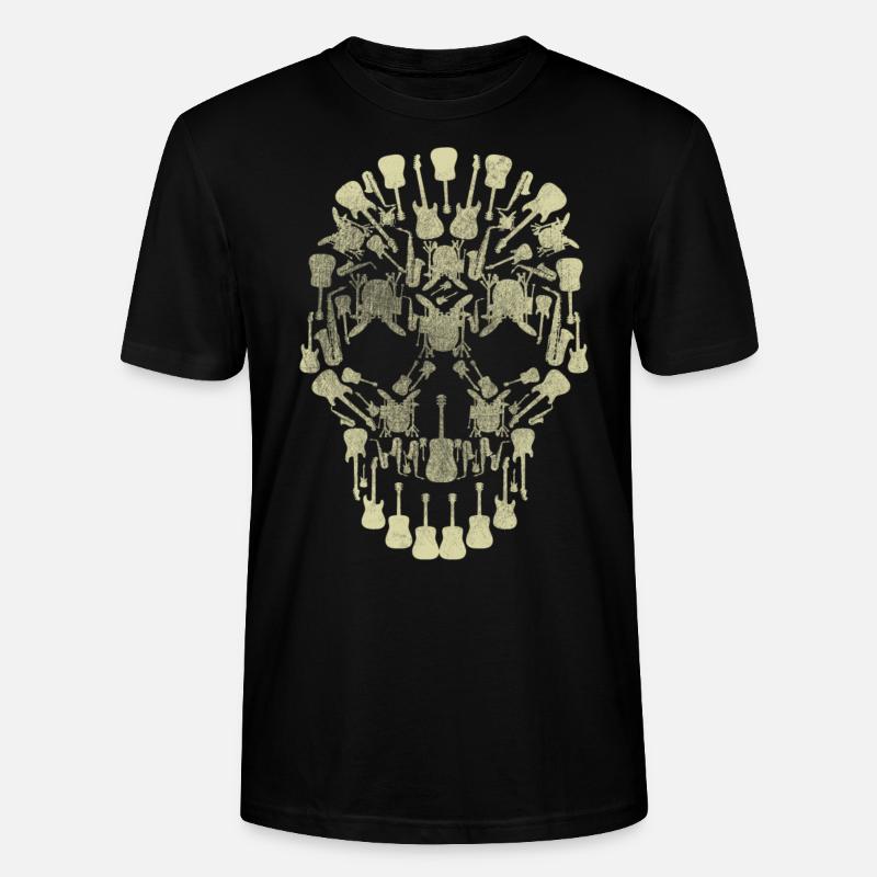 Musical Intruments crâne Silhoette - T-shirt bio CRAFTER Stanley Stella Unisexe - noir