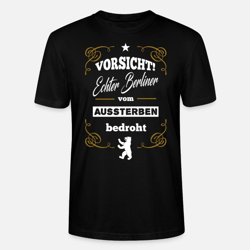 berliner vom aussterben bedroht - Stanley/Stella Unisex Bio-T-Shirt CRAFTER - Schwarz