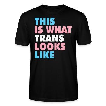 Pride This is what trans looks like - Stanley/Stella Unisex Bio-T-Shirt CRAFTER - Schwarz - Vorne - Alina (178cm) & Michal (187cm)