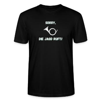 Jagd Jagen Jagdhorn - Stanley/Stella Unisex Bio-T-Shirt CRAFTER - Schwarz - Vorne - Alina (178cm) & Michal (187cm)