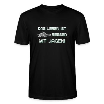 Jäger Leben Jagen - Stanley/Stella Unisex Bio-T-Shirt CRAFTER - Schwarz - Vorne - Alina (178cm) & Michal (187cm)