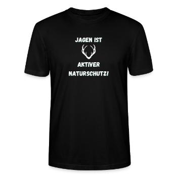Jagd Jagen Naturschutz - Stanley/Stella Unisex Bio-T-Shirt CRAFTER - Schwarz - Vorne - Alina (178cm) & Michal (187cm)