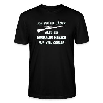 Jäger Mensch Jagen - Stanley/Stella Unisex Bio-T-Shirt CRAFTER - Schwarz - Vorne - Alina (178cm) & Michal (187cm)