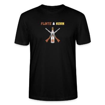 Jäger Flinte Korn - Stanley/Stella Unisex Bio-T-Shirt CRAFTER - Schwarz - Vorne - Alina (178cm) & Michal (187cm)