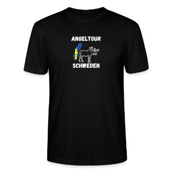 Angeln Schweden Angel - Stanley/Stella Unisex Bio-T-Shirt CRAFTER - Schwarz - Vorne - Alina (178cm) & Michal (187cm)