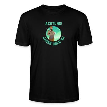 Jäger ü40 Jagen - Stanley/Stella Unisex Bio-T-Shirt CRAFTER - Schwarz - Vorne - Alina (178cm) & Michal (187cm)