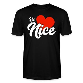 Be nice - Stanley/Stella Unisex Bio-T-Shirt CRAFTER - Schwarz - Vorne - Alina (178cm) & Michal (187cm)