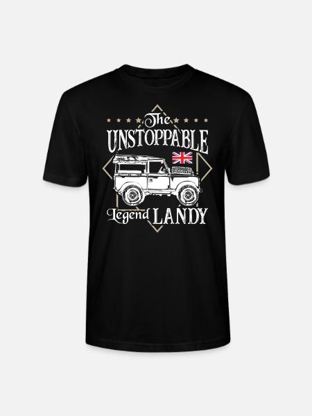 The Unstoppable Legend Landy - Stanley/Stella CRAFTER Unisex Organic T-Shirt - black