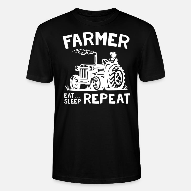 Farmer Eat Sleep Repeat - Stanley/Stella Unisex Bio-T-Shirt CRAFTER - Schwarz