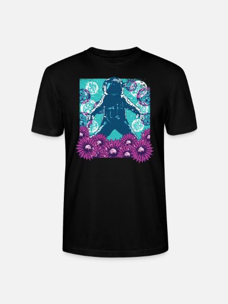 Astronaut Flowers - Mond & Weltall - Stanley/Stella Unisex Bio-T-Shirt CRAFTER - Schwarz