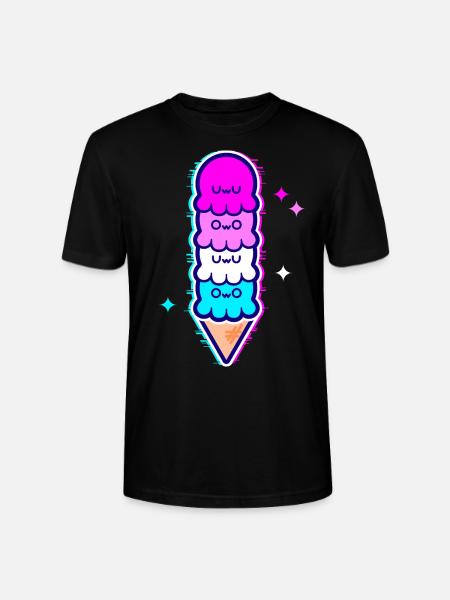 UwU Octopus ijs met femboy vlag glitter - Stanley/Stella Uniseks bio-T-shirt CRAFTER - zwart