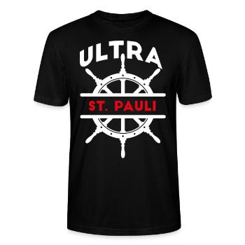 St. Pauli Ultra Sankt Pauli Seemann St Pauli - T-shirt bio CRAFTER Stanley Stella Unisexe - noir - Devant - Alina (178cm) & Michal (187cm)