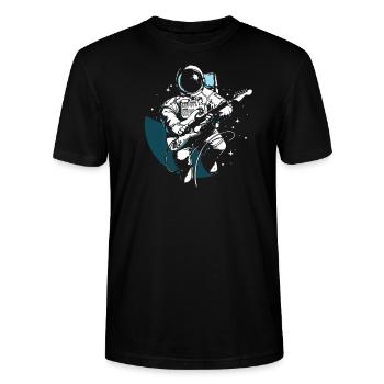 Astronaut rockt mit Gitarre - Stanley/Stella Unisex Bio-T-Shirt CRAFTER - Schwarz - Vorne - Alina (178cm) & Michal (187cm)