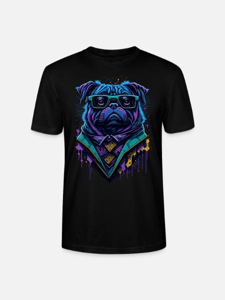 Graffiti Cyberpug - Stanley/Stella Unisex Bio-T-Shirt CRAFTER - Schwarz