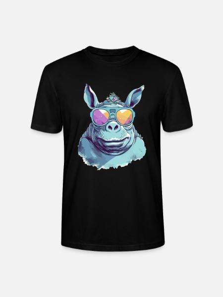 Rina the rhinoceros - Stanley/Stella CRAFTER Unisex Organic T-Shirt - black