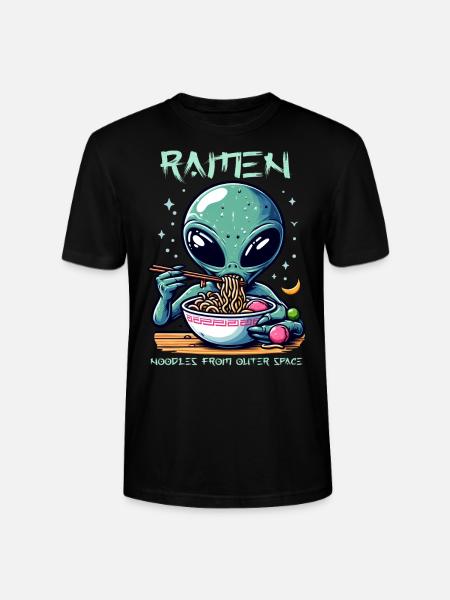Outer Space Ramen Alien Noodles - Stanley/Stella CRAFTER Unisex Organic T-Shirt - black