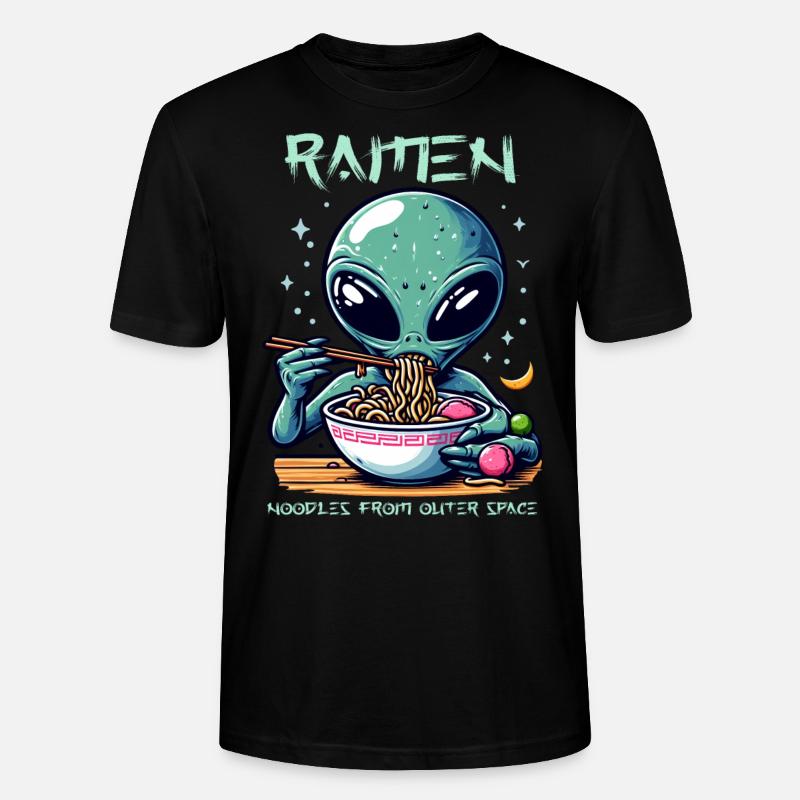 Outer Space Ramen Alien Nudeln - Stanley/Stella Unisex Bio-T-Shirt CRAFTER - Schwarz