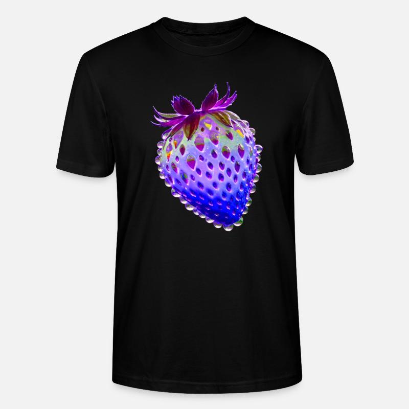 erdbeere.blaue erdbeere,wassertropfen,glas - Stanley/Stella Unisex Bio-T-Shirt CRAFTER - Schwarz