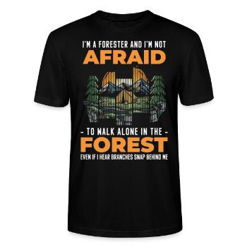 Chasseur sauvage de la forêt - T-shirt bio CRAFTER Stanley Stella Unisexe - noir - Devant - Alina (178cm) & Michal (187cm)