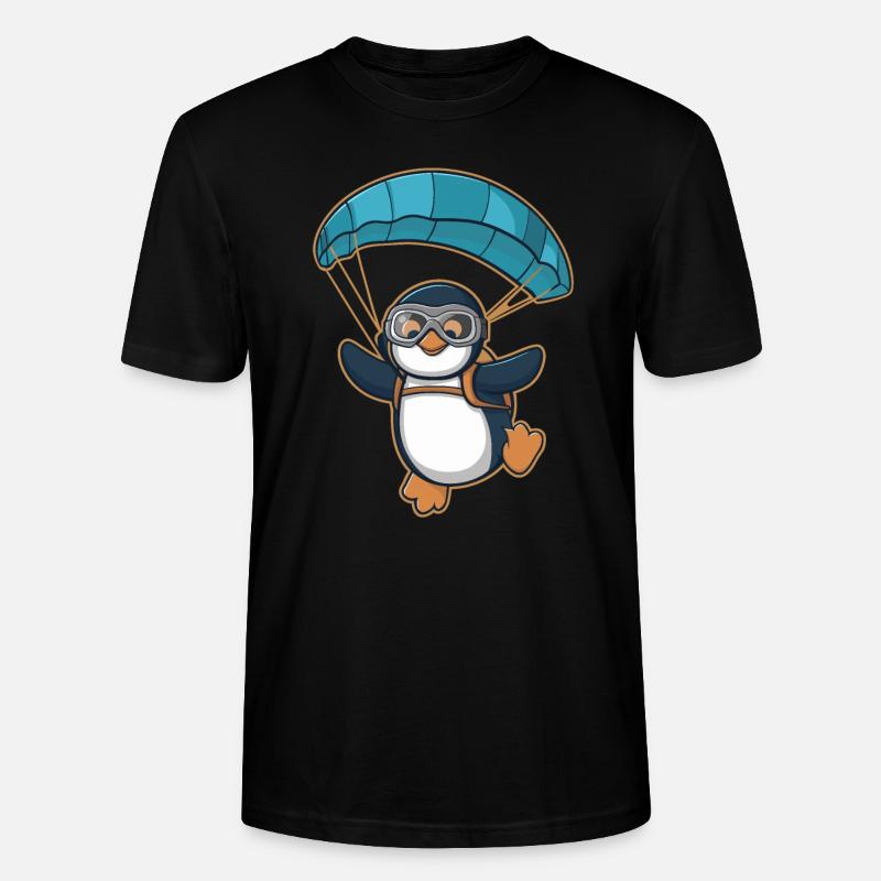 Parachutisme pingouin dans l’aventure - T-shirt bio CRAFTER Stanley Stella Unisexe - noir