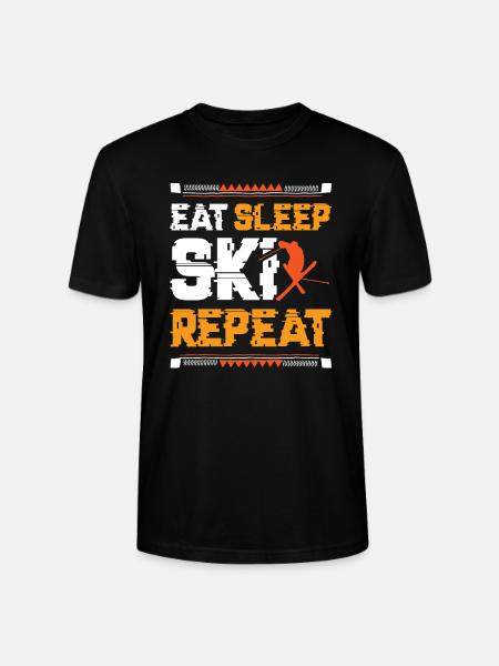 Eat Sleep Ski Repeat - Stanley/Stella CRAFTER Unisex Organic T-Shirt - black