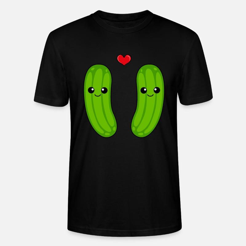 Concombre Couple Amour Comic - T-shirt bio CRAFTER Stanley Stella Unisexe - noir