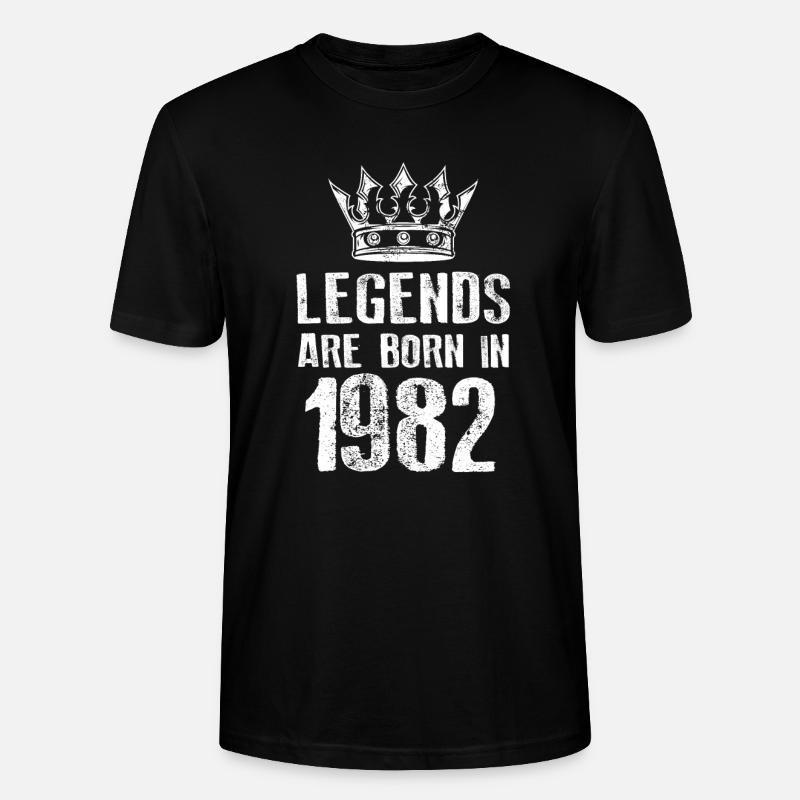 1982 légendes nées en - T-shirt bio CRAFTER Stanley Stella Unisexe - noir