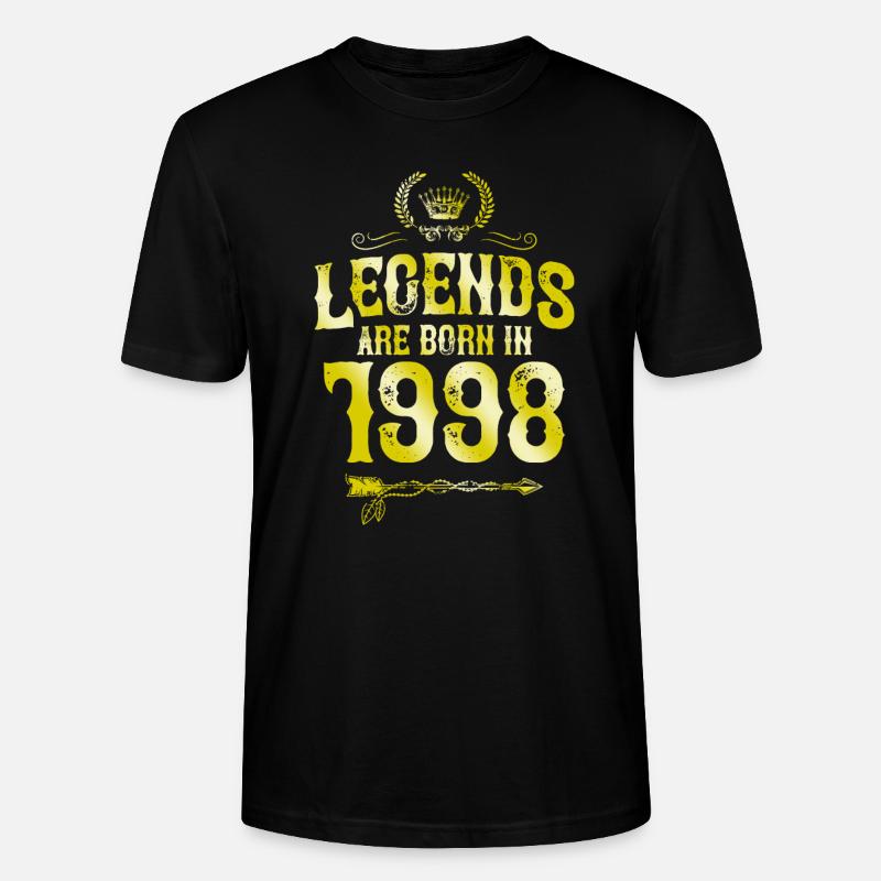 Légendes de 1998 nées en - T-shirt bio CRAFTER Stanley Stella Unisexe - noir