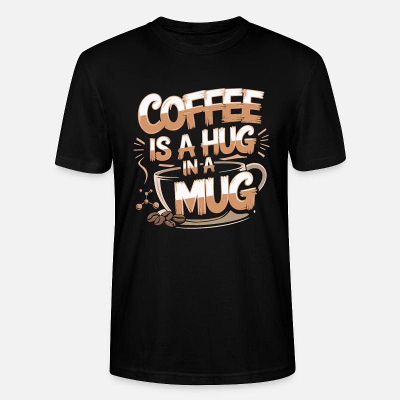 Kaffee Umarmung - Stanley/Stella Unisex Bio-T-Shirt CRAFTER - Schwarz