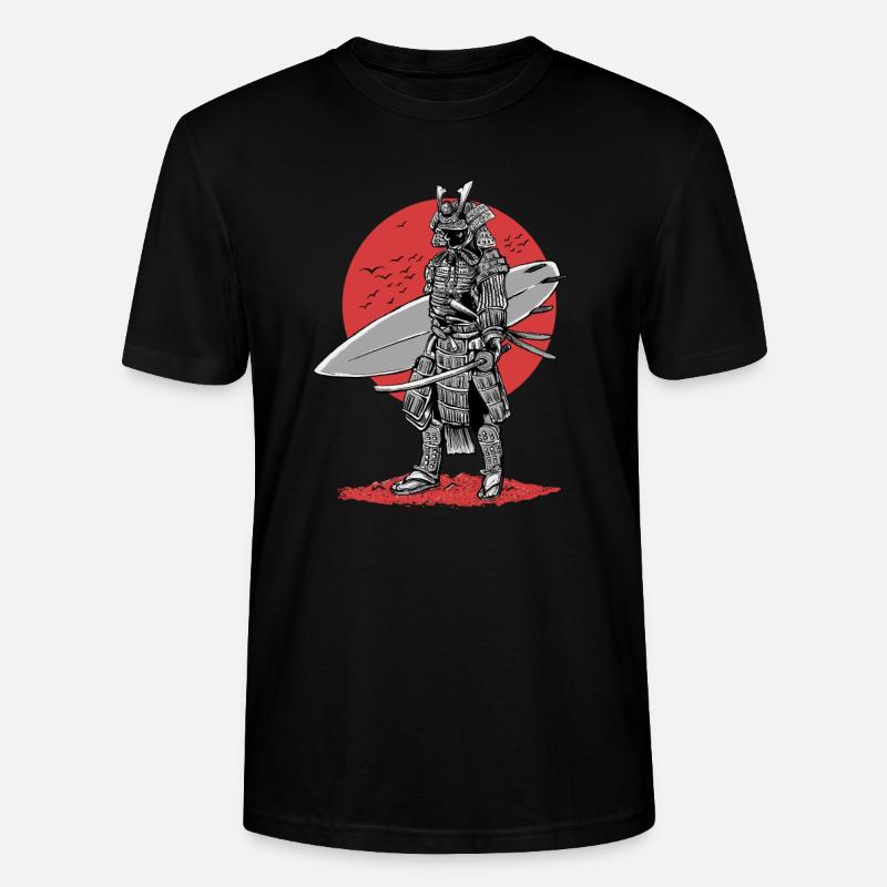 surfer samurai - Stanley/Stella Unisex Bio-T-Shirt CRAFTER - Schwarz