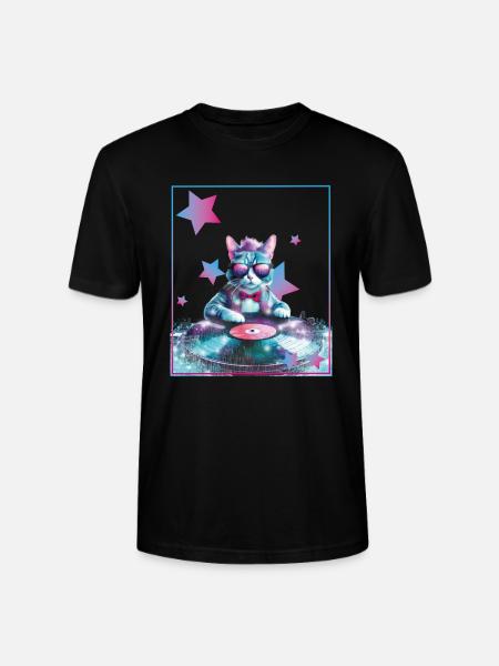 DJ Mix, Ai Cat - Stanley/Stella CRAFTER Unisex Organic T-Shirt - black