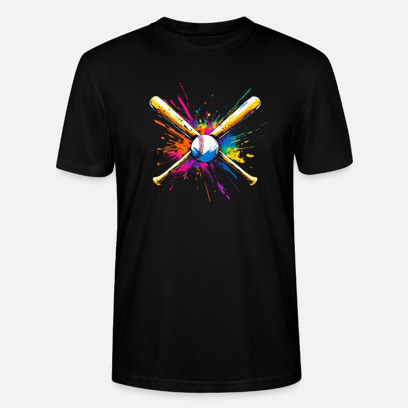 Baseball Schläger Bunt - Stanley/Stella Unisex Bio-T-Shirt CRAFTER - Schwarz