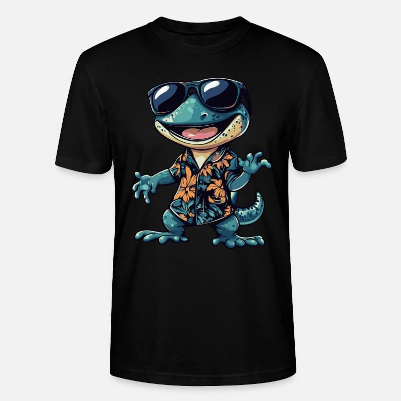 Echse Comic Lustig Sommer - Stanley/Stella Unisex Bio-T-Shirt CRAFTER - Schwarz