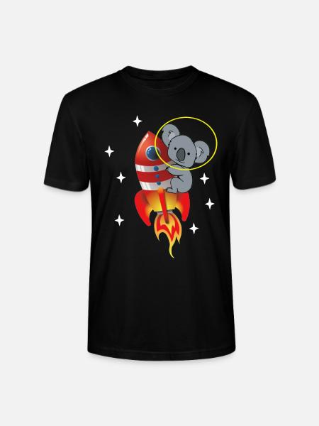 Koala in space - Stanley/Stella CRAFTER Unisex Organic T-Shirt - black