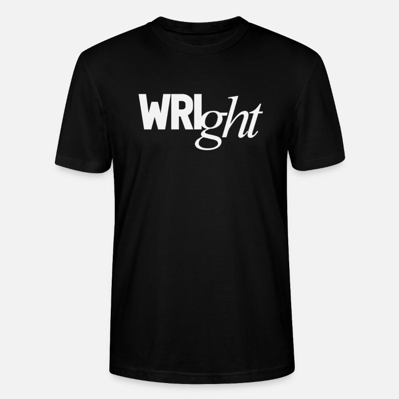 Wright Personal Name - Stanley/Stella CRAFTER Unisex Organic T-Shirt - black