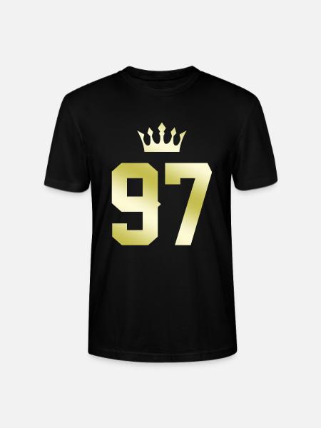 97 Number crown - Stanley/Stella CRAFTER Unisex Organic T-Shirt - black