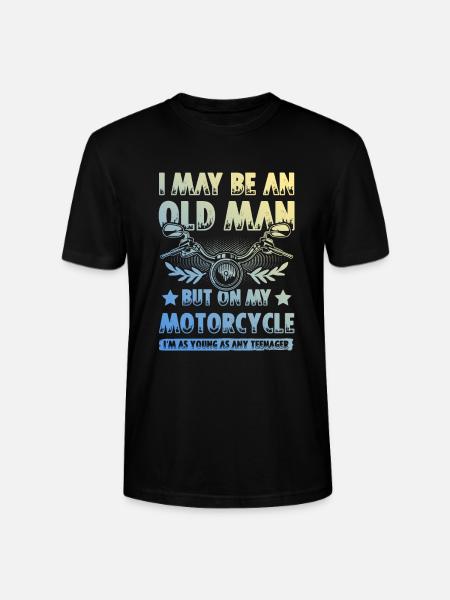 Motorcycle old man - Stanley/Stella CRAFTER Unisex Organic T-Shirt - black
