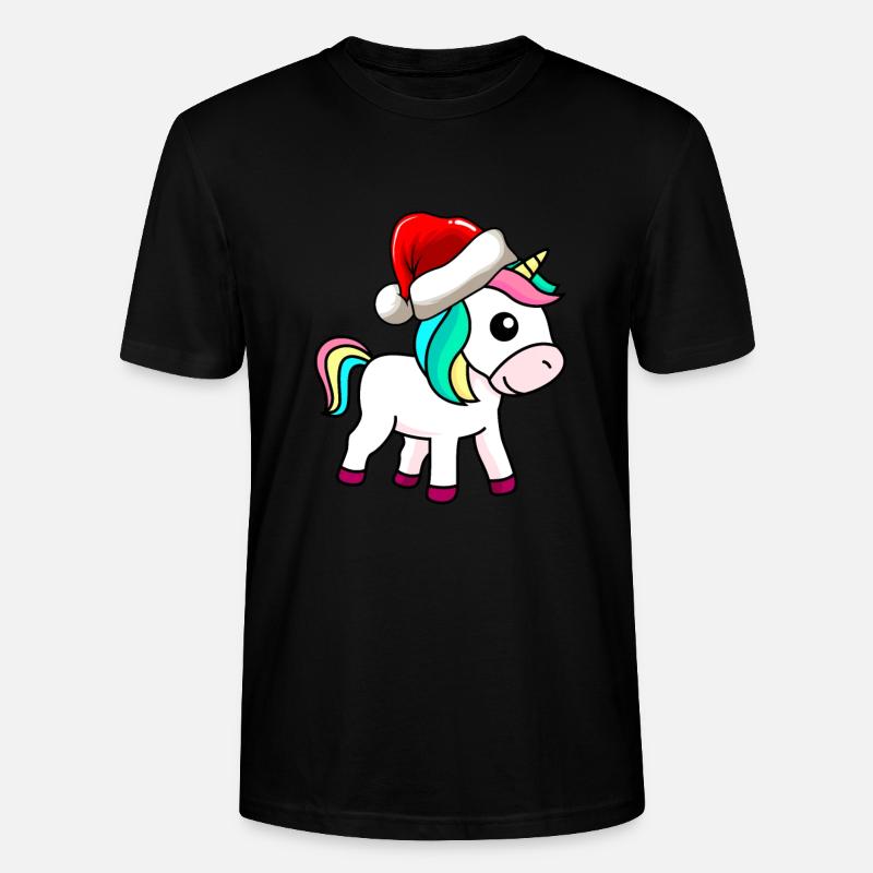 Einhorn Comic Weihnachten - Stanley/Stella Unisex Bio-T-Shirt CRAFTER - Schwarz
