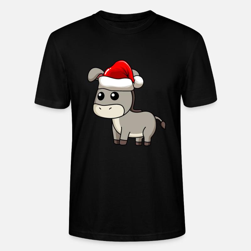 Bande dessinée âne Noël - T-shirt bio CRAFTER Stanley Stella Unisexe - noir